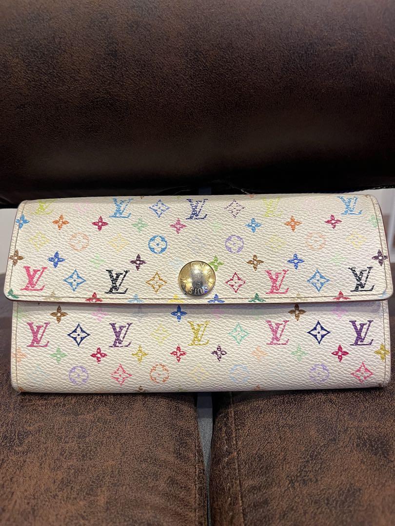 ルイヴィトン 　マルチカラー　長財布 ホワイト（中はピンク） ルイヴィトン⭐財布⭐マルチカラー⭐白ピンク⭐used ⭐送料込