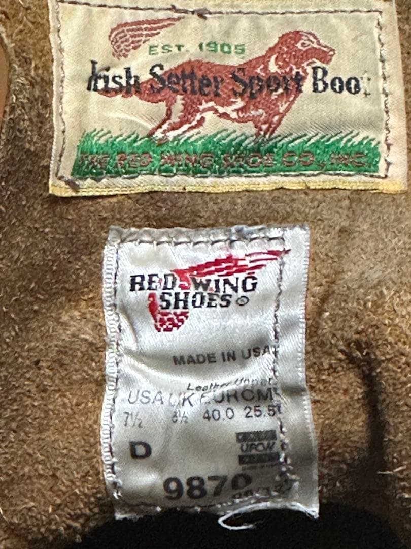 REDWING レッドウィング 9870 茶芯 8E2 アイリッシュセッター REDWING レッドウィング 9870 茶芯 8E2 アイリッシュセッター