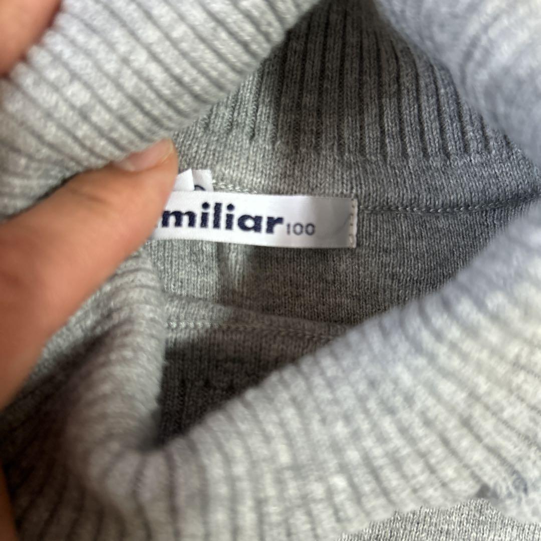 【美品】familiarワンピース、タートルニットセット