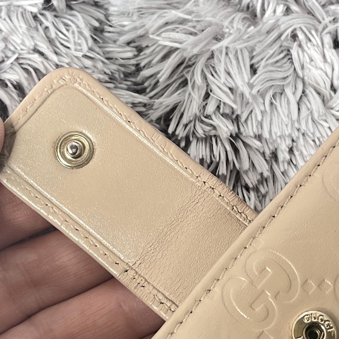 GUCCI✨シマ　長財布　インターロッキング　金具ロゴ　ベージュ　レディース
