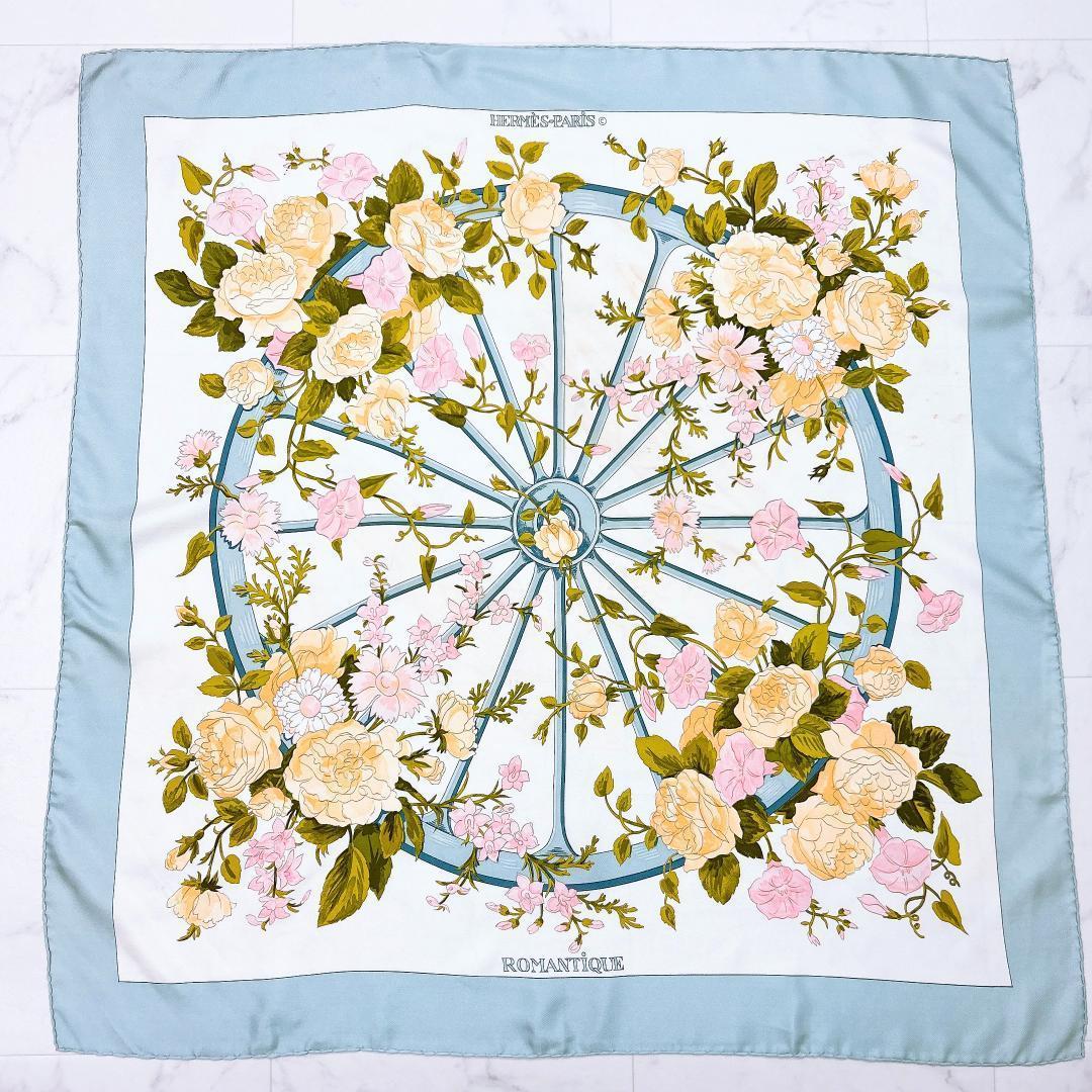 エルメス カレ90 HERMES ROMANTIQUE ホワイト系 1479 画像1