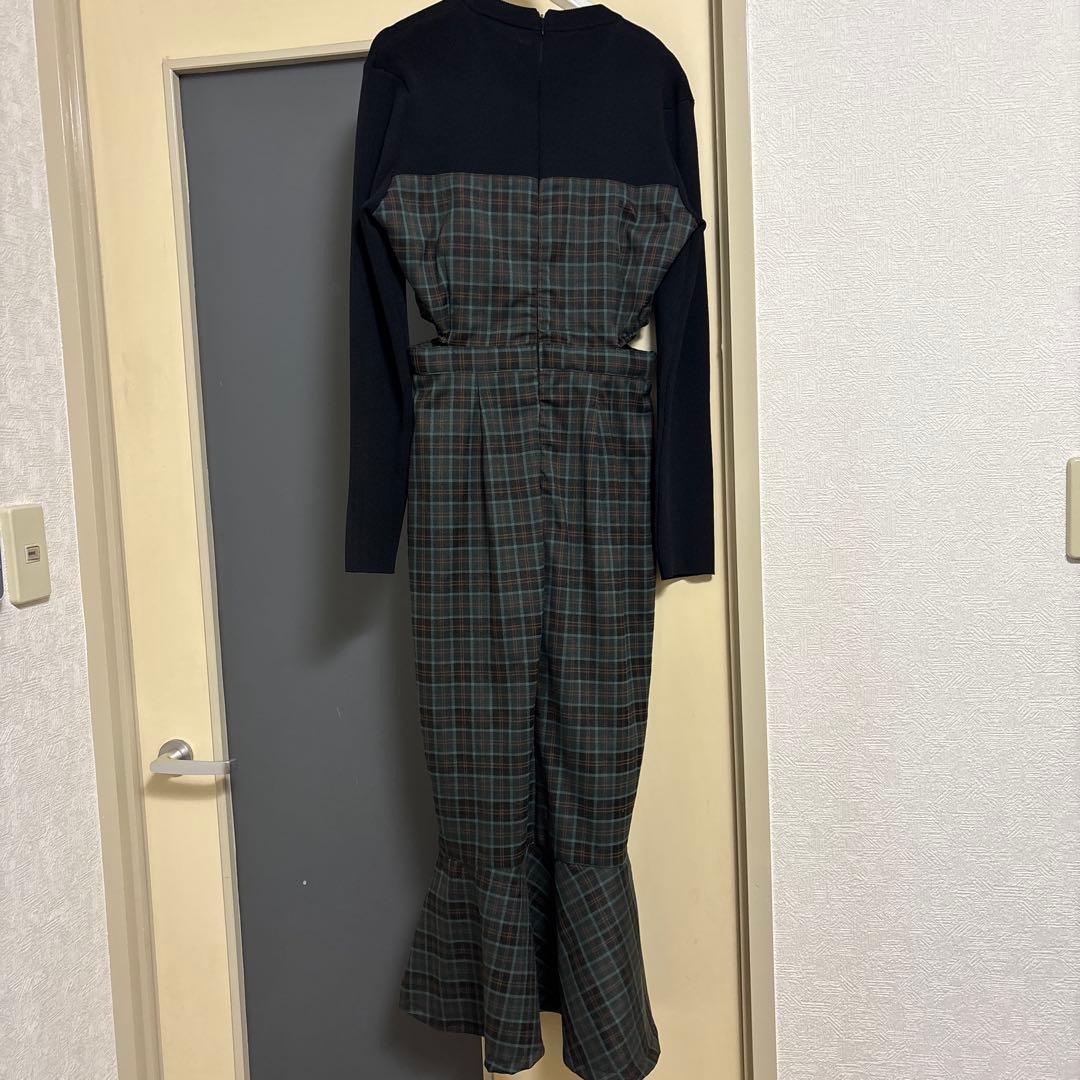 emiriawiz ネイビー・チェック柄 ロングワンピース M