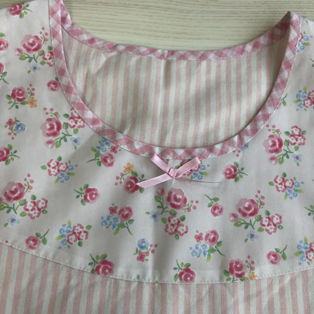 サンリオ 希少品 マロンクリーム リバティーストライプ エプロン 保育