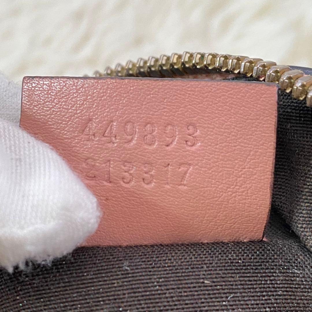 GUCCI マイクロシマ 化粧ポーチ 449893 ピンク gg柄 本革 | vorpichiro.com