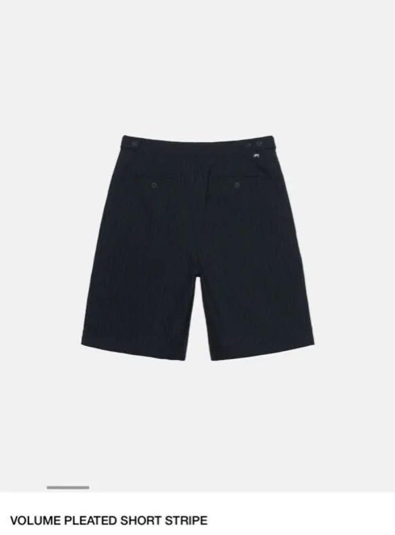パンツ STUSSY VOLUME PLEATED SHORT STRIPE w30 STUSSY VOLUME PLEATED SHORT WRINKLED STRIPE 4FK1565 (STUSSY
