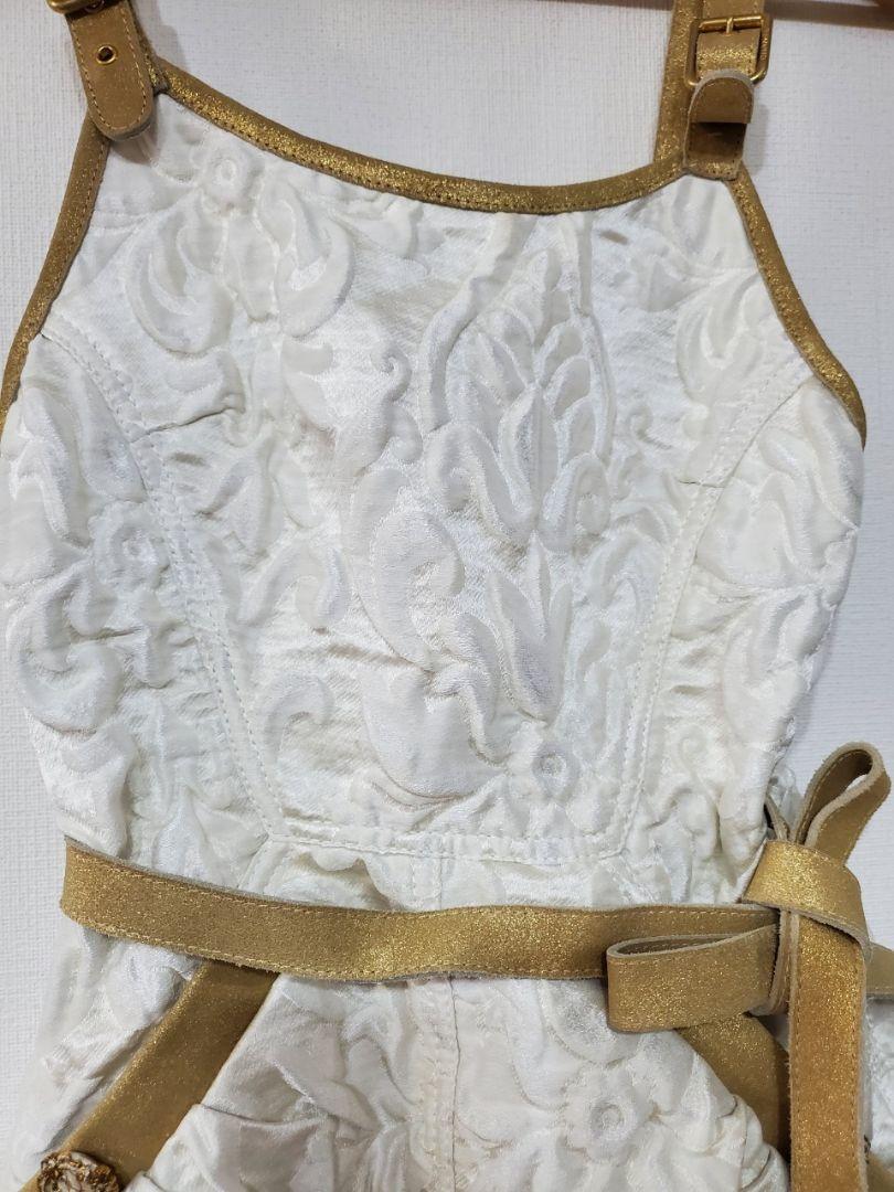 【美品】CHANEL 13C ビスチェ ワンピース ホワイト　ゴールド 34