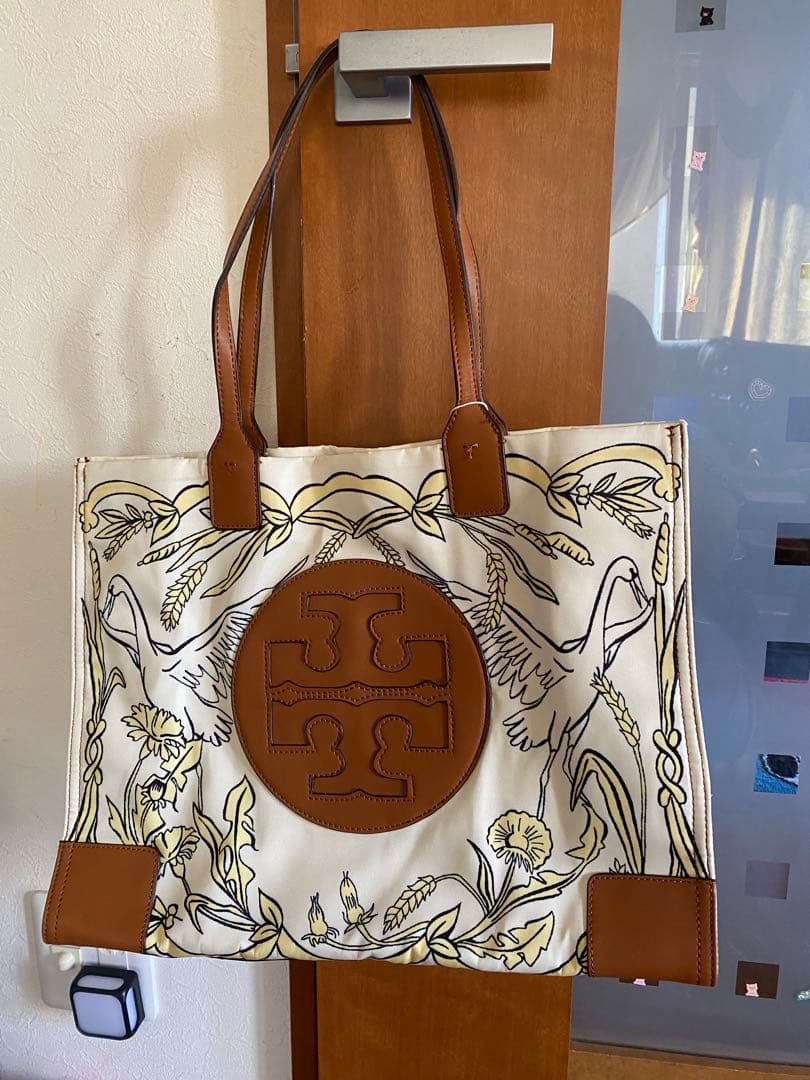 Tory Burch トートバッグ 鳥と植物のプリント