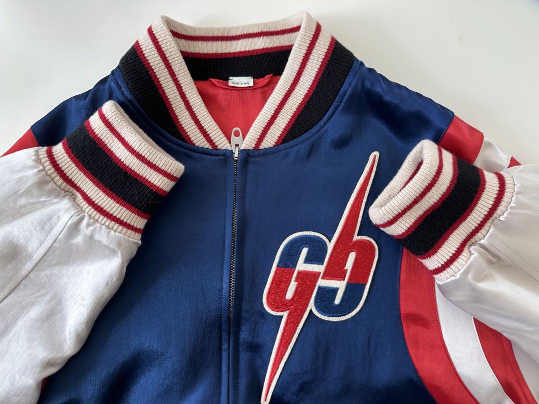 [美品]グッチ gucci スタジャン ボンバージャケット　サテン