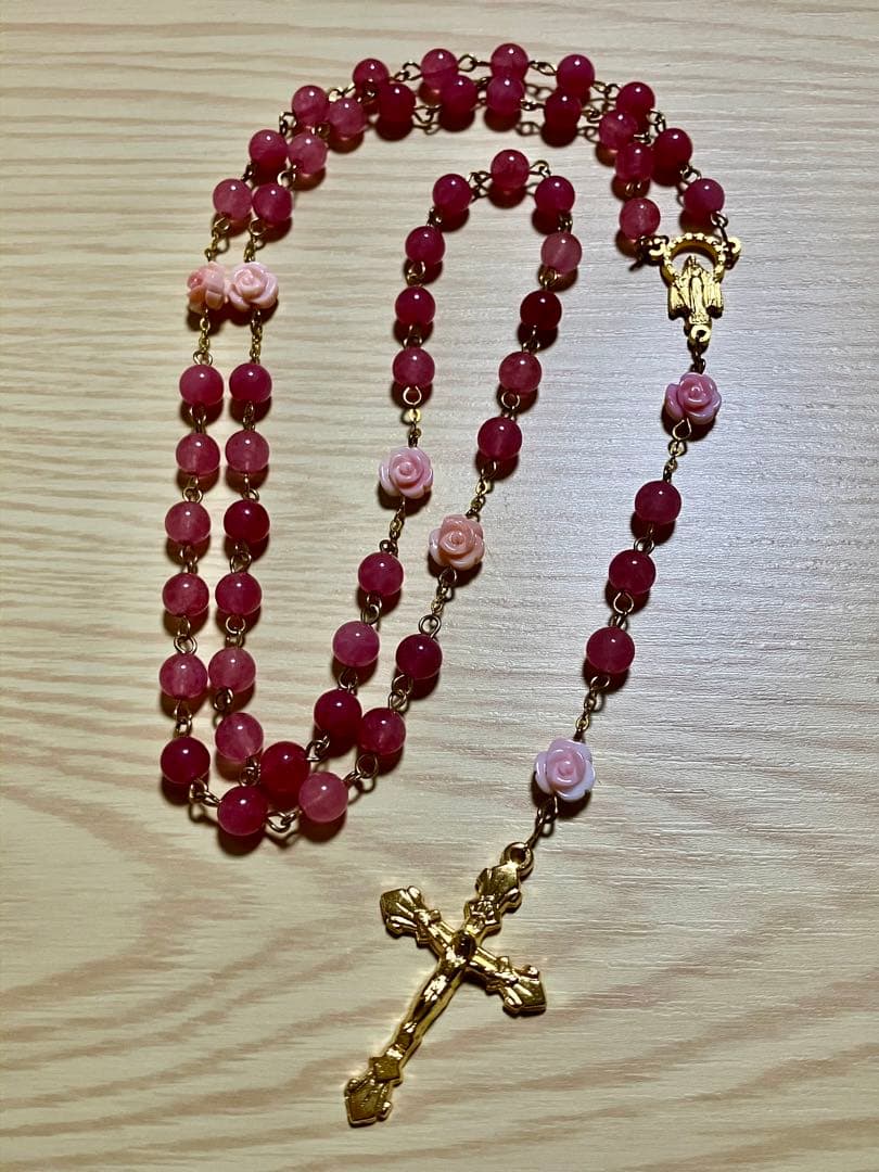 一環ロザリオ　ストロベリークォーツ