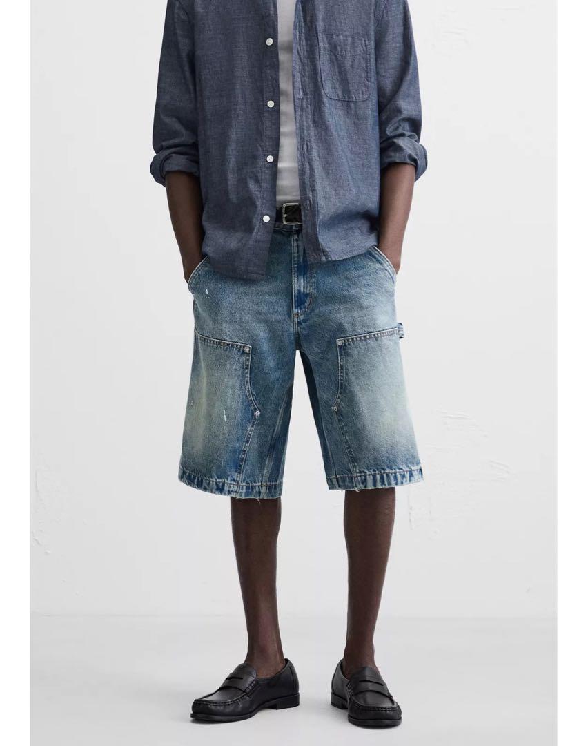 ZARA バギーフィットカーペンターポケットバミューダパンツ EU36新品