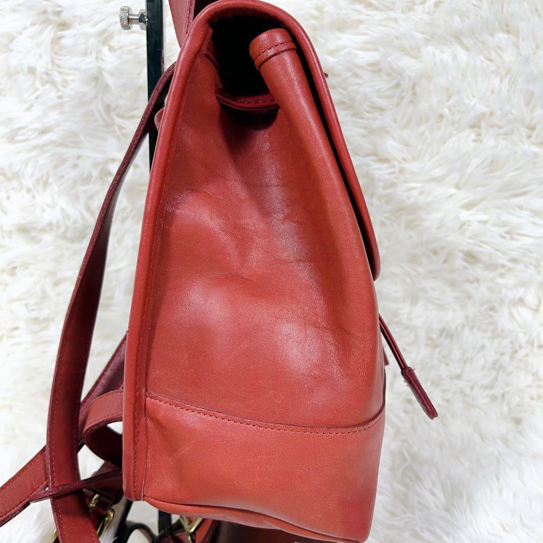 COACH オールドコーチ　レザー　USA製　リュック　ターンロック　レッド