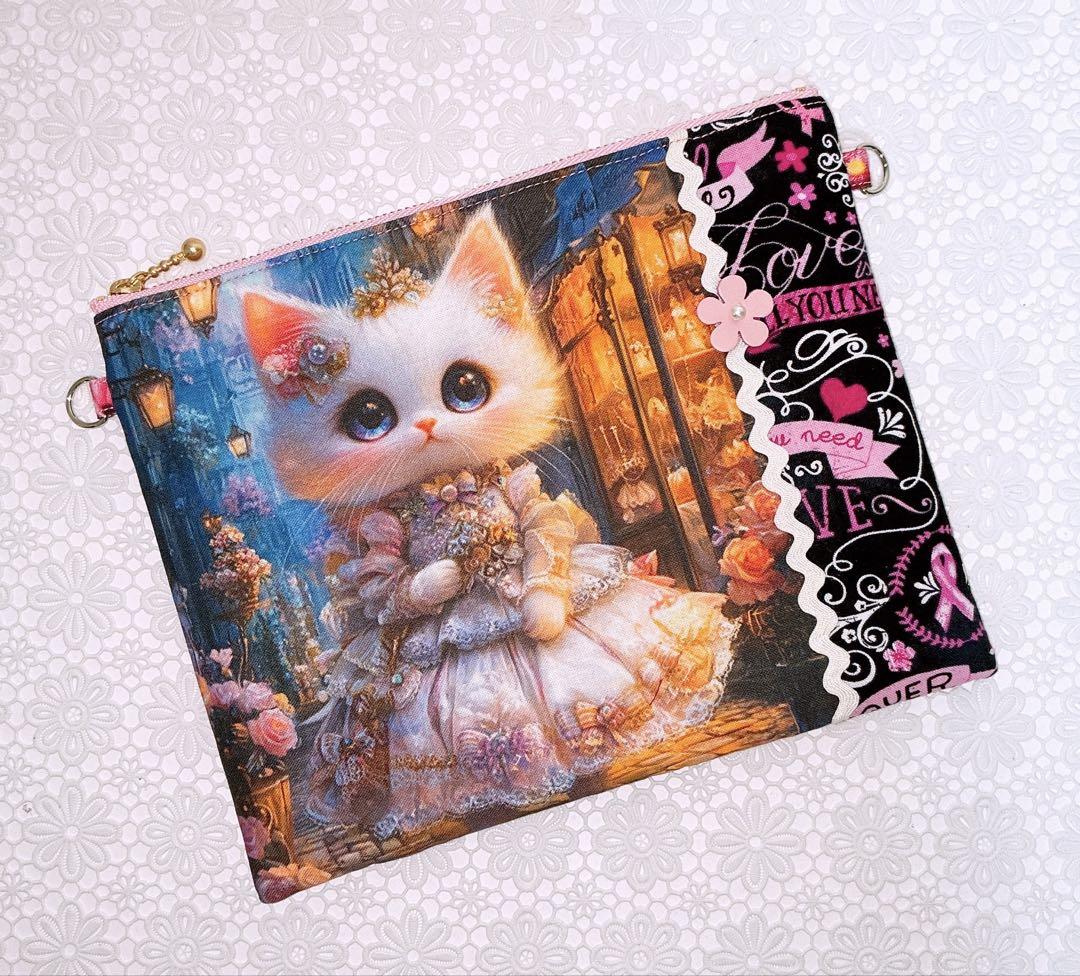 フラットポーチ♡にゃんこ