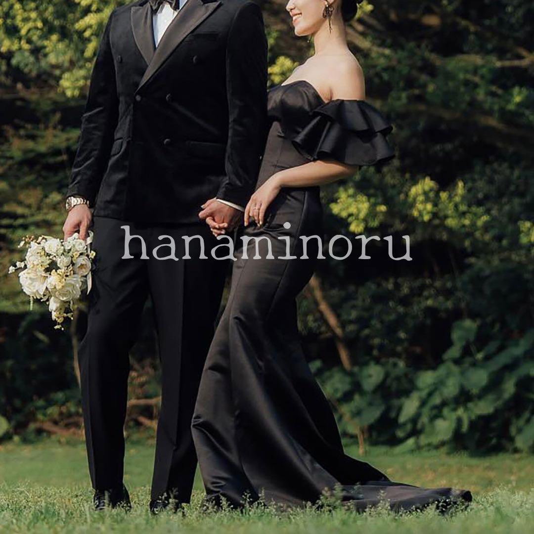 お色直し　ドレス　披露宴　パーティー　黒　結婚式　前撮り　街撮り　ビーチ　フォト