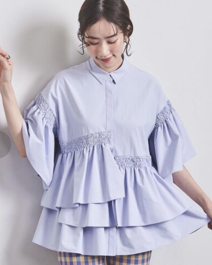 UNITED ARROWS イレギュラー シャーリング ブラウス