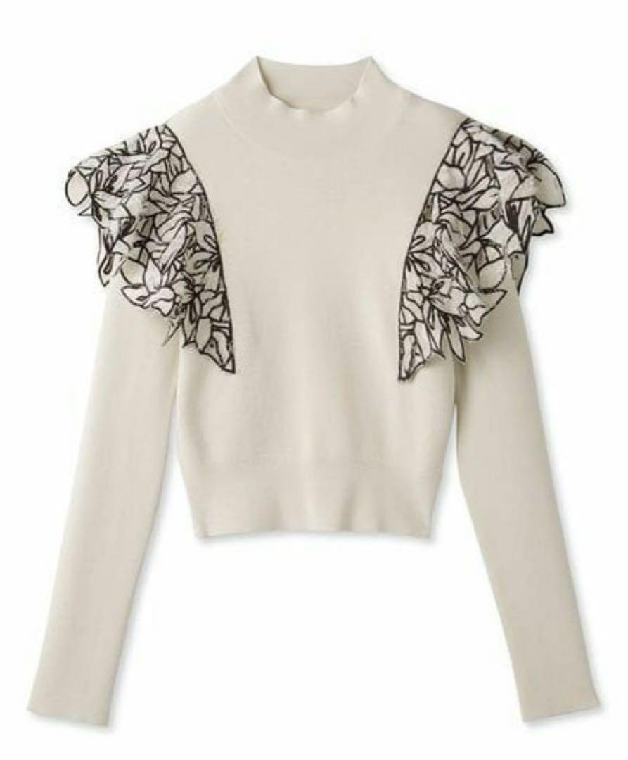 新品 SNIDEL ジャガードドッキングニットTOPS