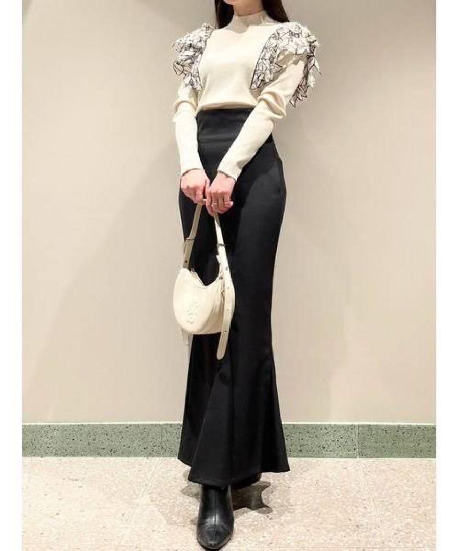 新品 SNIDEL ジャガードドッキングニットTOPS