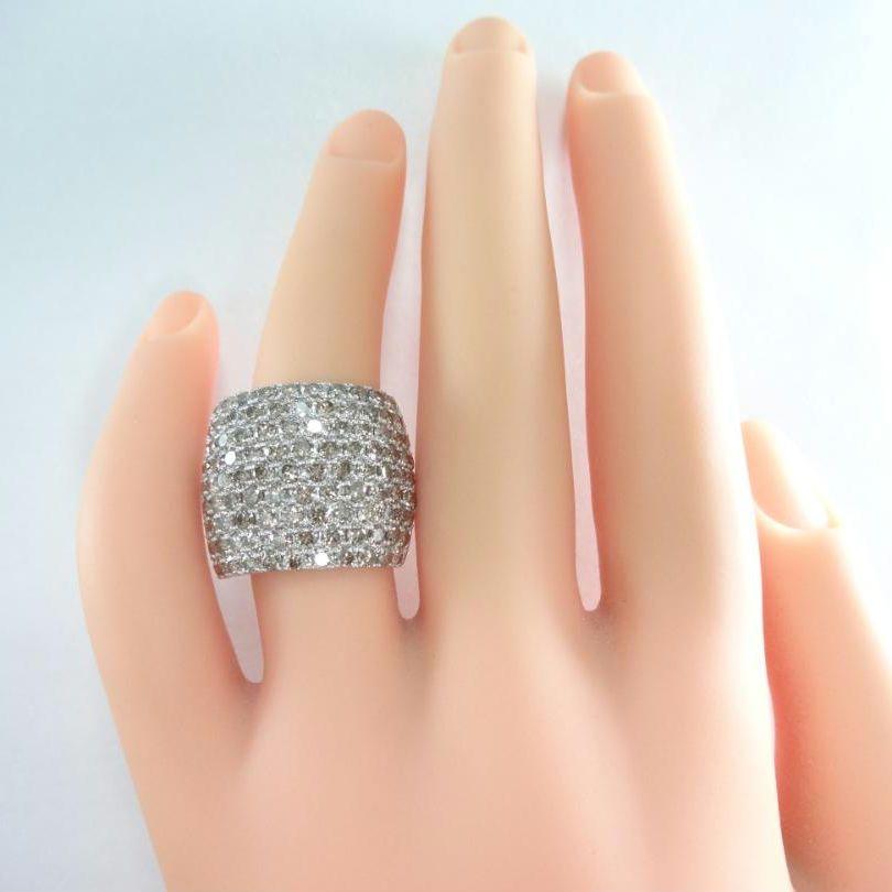 【美品】4.00ct　ダイヤモンド　パヴェセッティング　リング　K18WG