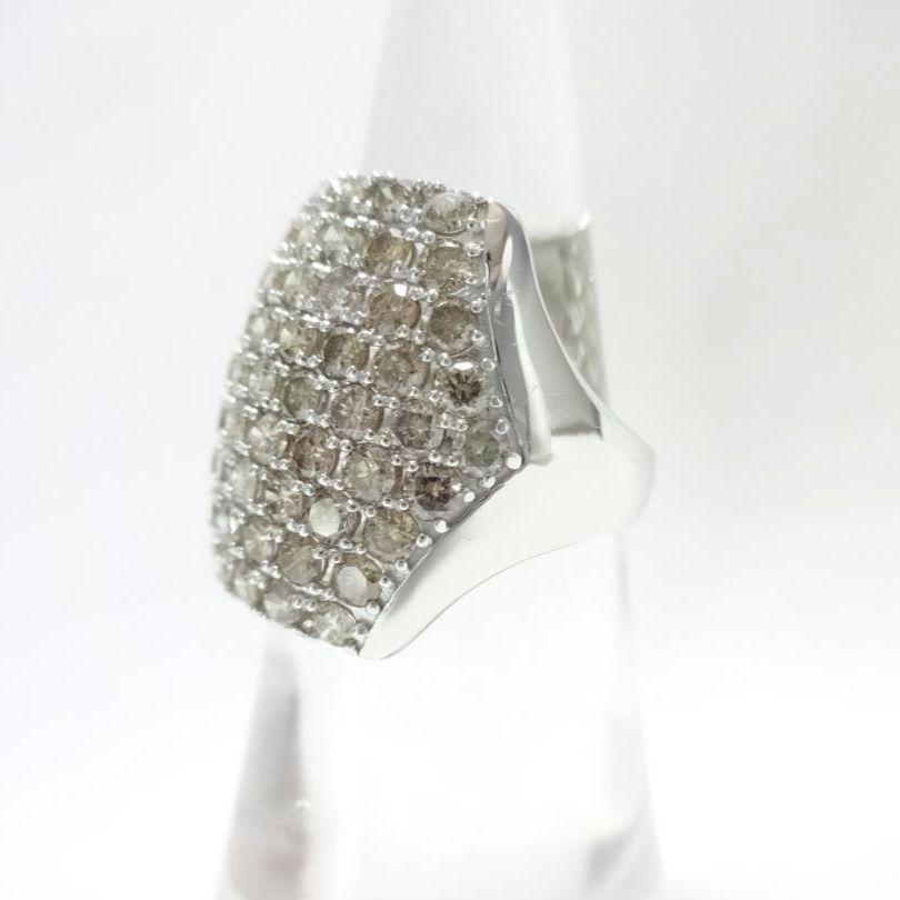 【美品】4.00ct　ダイヤモンド　パヴェセッティング　リング　K18WG
