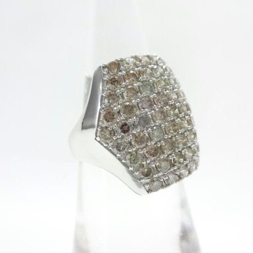【美品】4.00ct　ダイヤモンド　パヴェセッティング　リング　K18WG