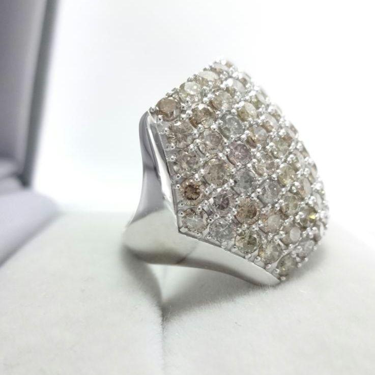 【美品】4.00ct　ダイヤモンド　パヴェセッティング　リング　K18WG