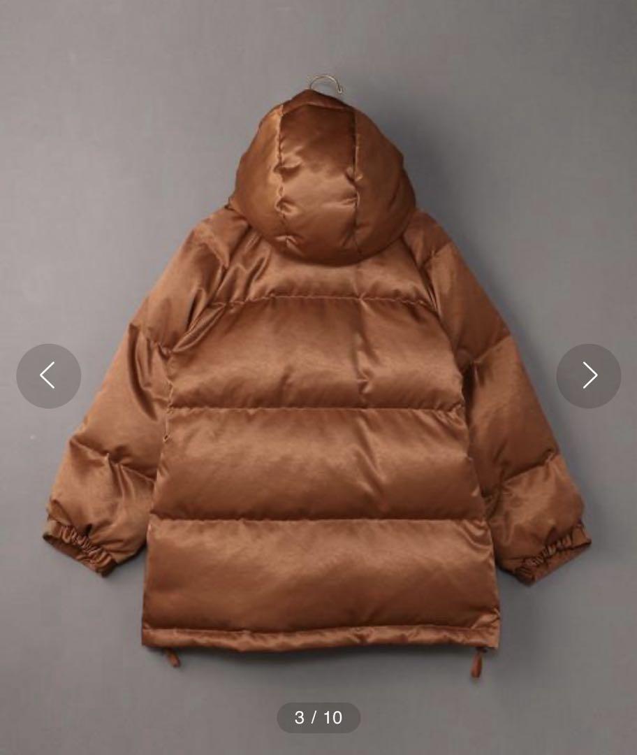 6 ロク SATIN HOOD DOWN サテンダウン ブラウン