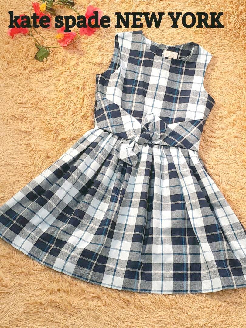 ☆極美品☆ケイトスペードニューヨーク 膝丈ワンピース チェック柄