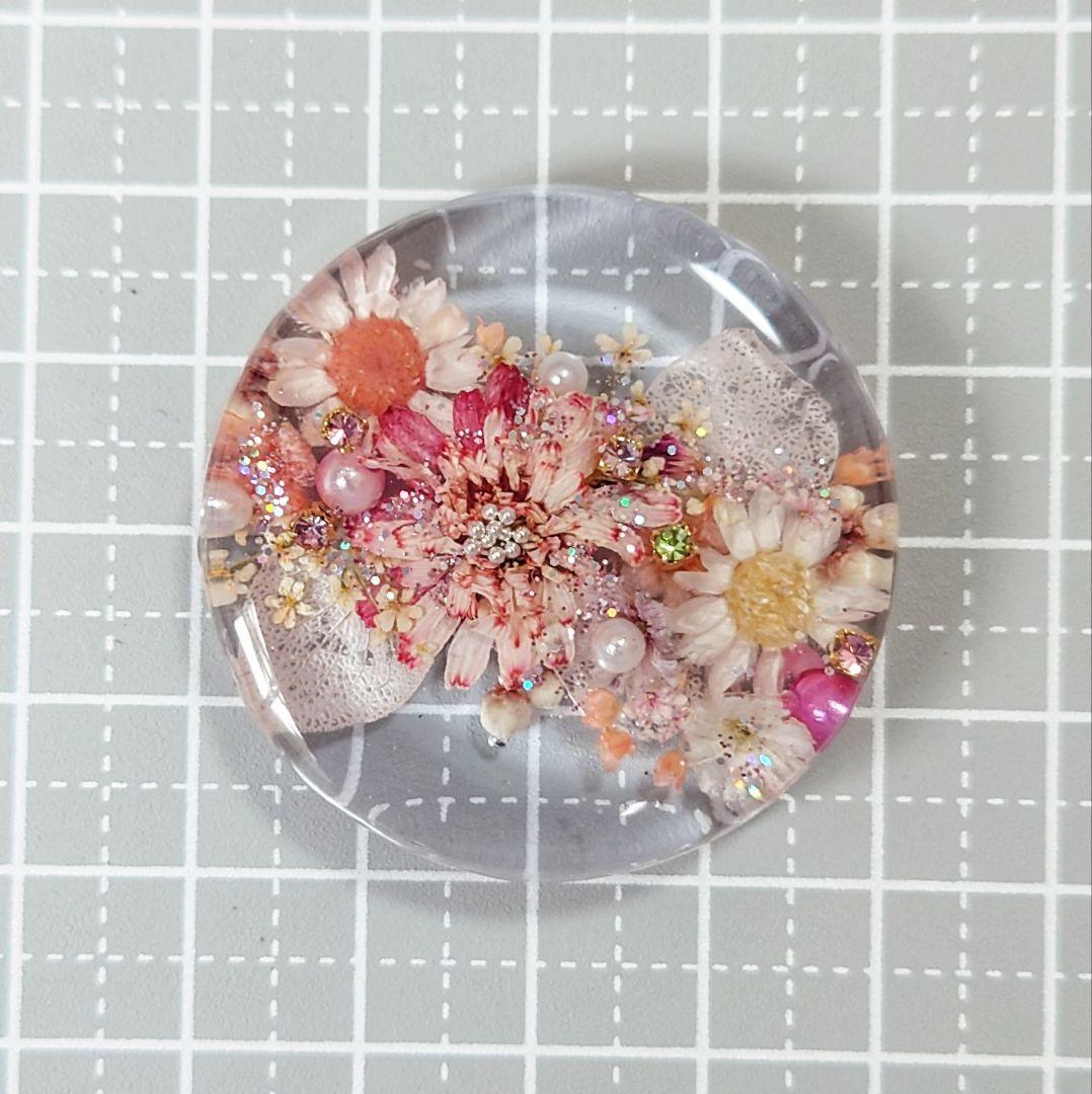 レジン　ドライフラワー　ヘアゴム　ブローチ　ポニーフック　No.65