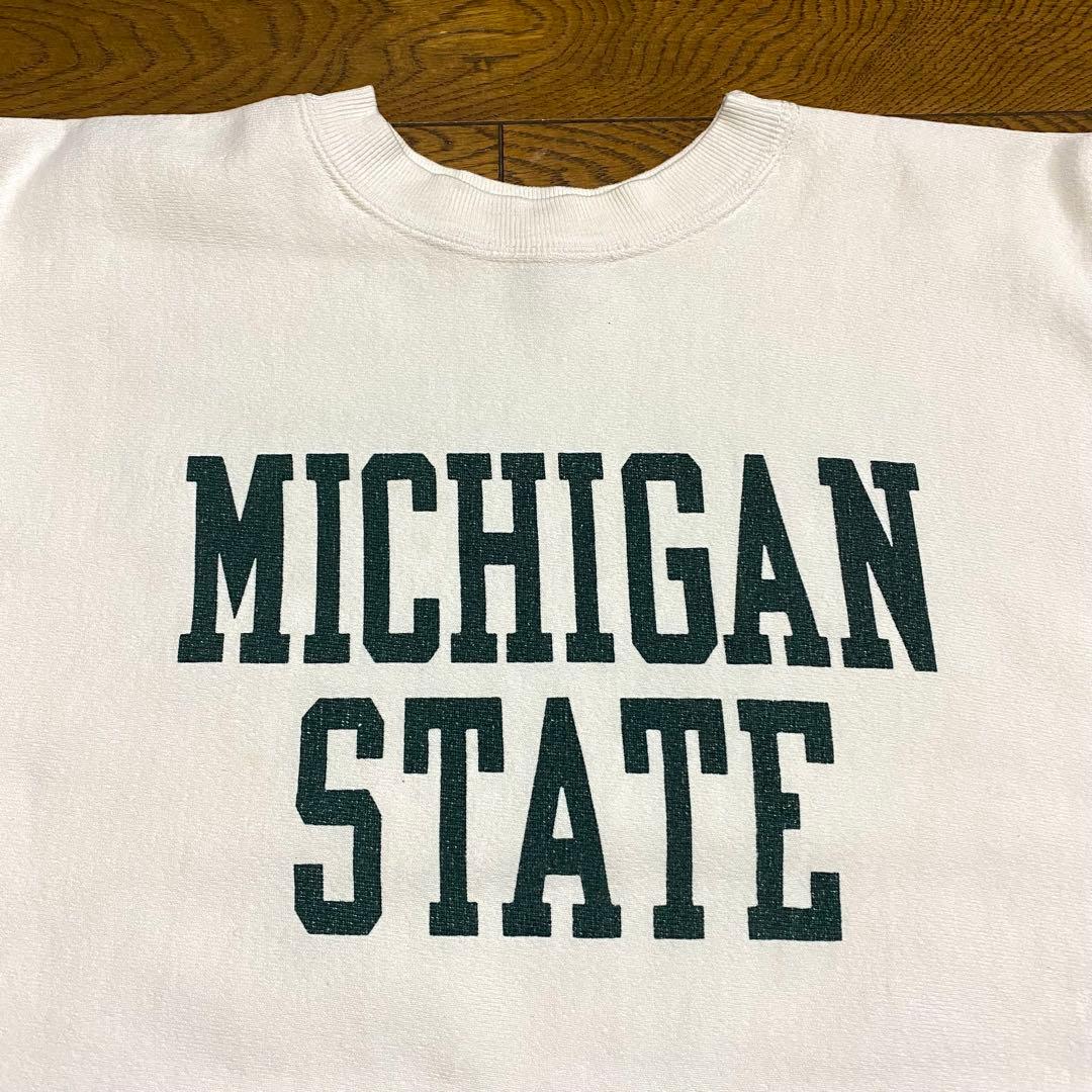 80s Champion Michigan State 白スウェット XL