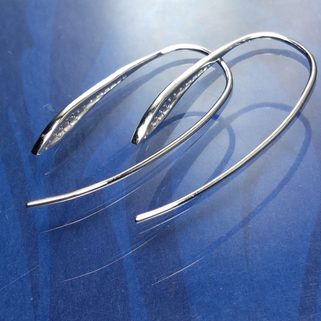 新品同様♡上質なパヴェダイヤが輝く♡スワンフック♡大振り♡雫ロングピアス♡k18