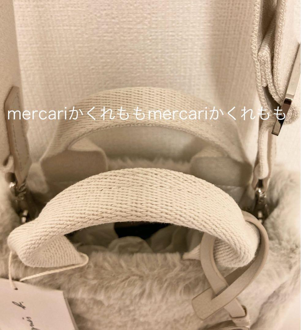 新品★アニエスベーagnes b.ファー2wayショルダーバッグ★ボアロゴトート_7