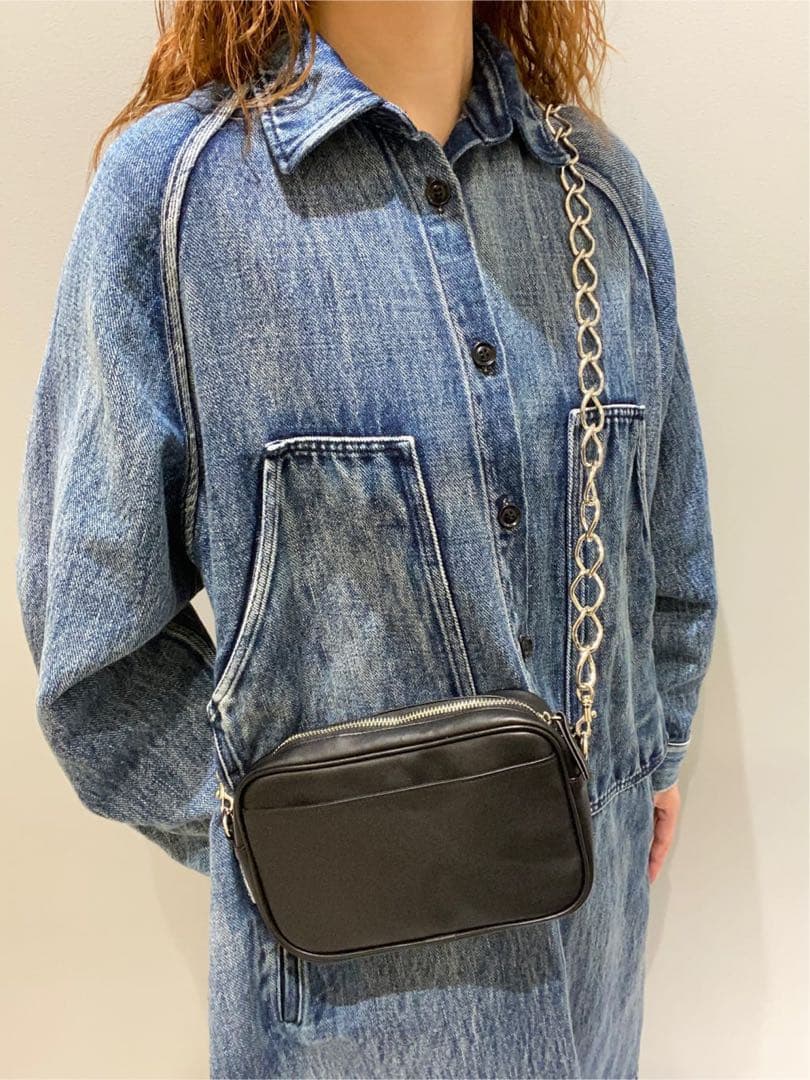 ys コットンリネンデニムシャツワンピース