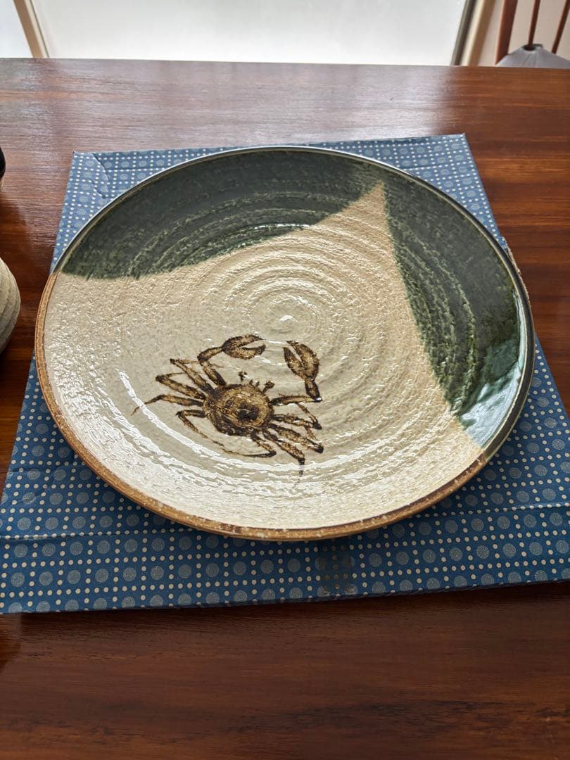 伊賀焼、カニ絵柄の土鍋セット、新品、未使用