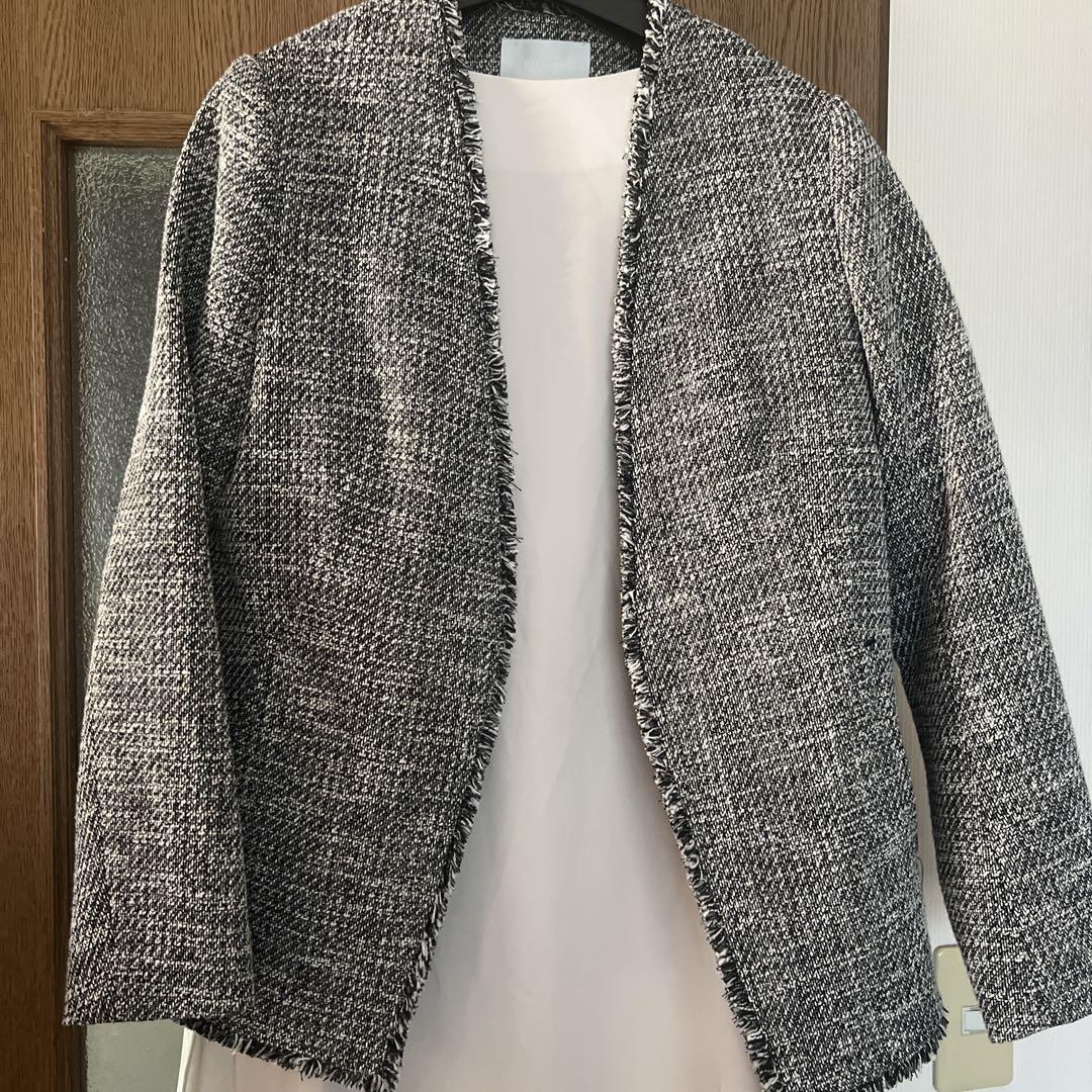 セルフォード　ツイードノーカラージャケット　38サイズ　M グレー　美品