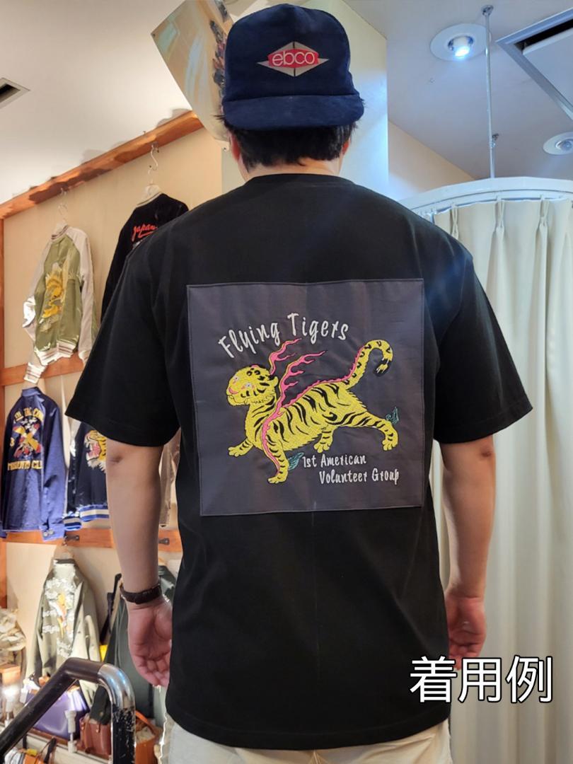 HAND MADE刺繍 半袖Tシャツ●BLACK●2XL（商品番号562-1）