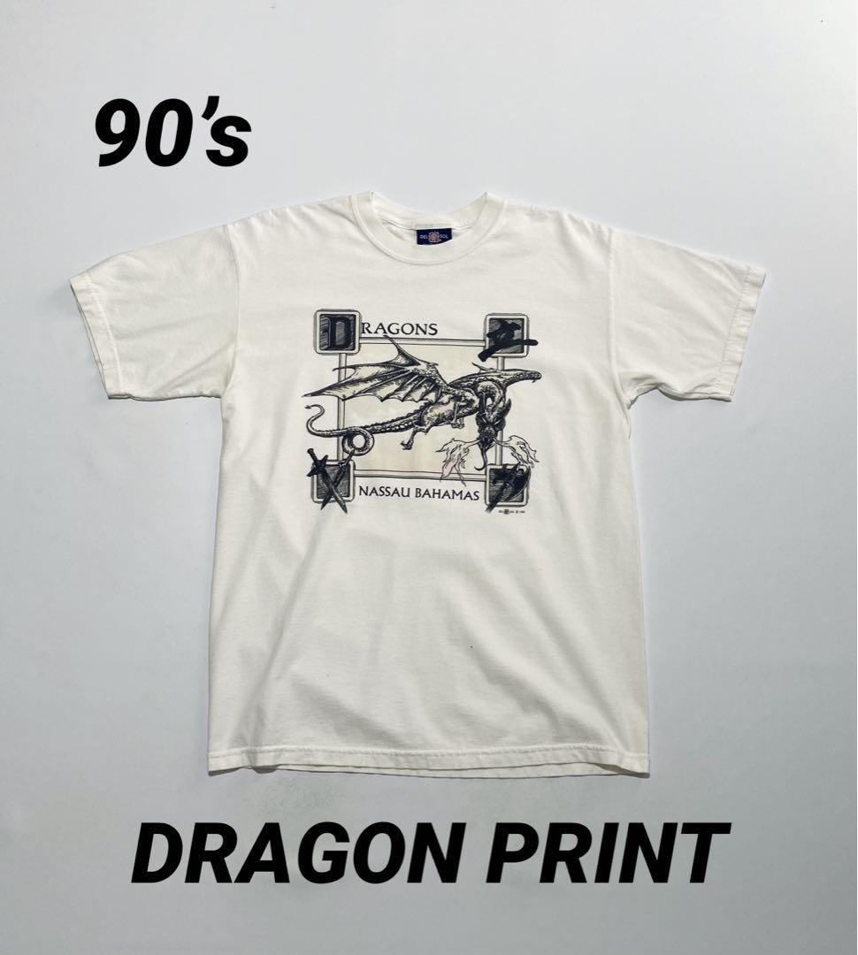90’s DEL SOL ドラゴンプリントTシャツ ご当地 感じ スーベニア