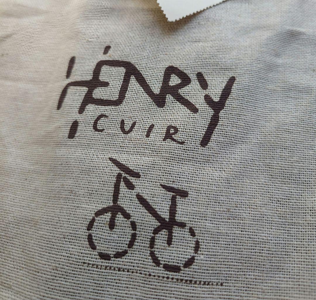 HENRY CUIR *アンリークイール*カラフル刺繍 black purse