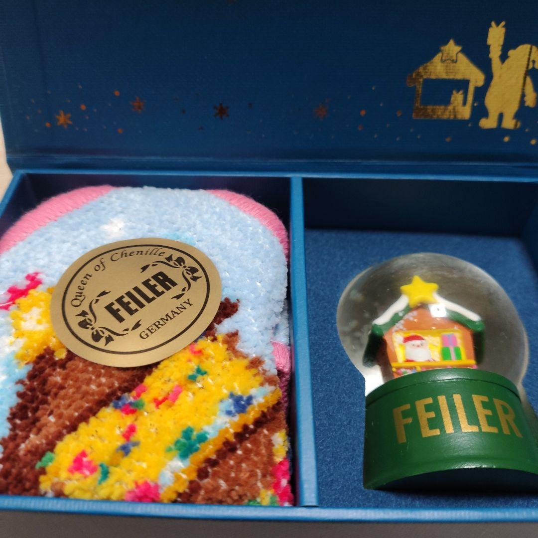 〈未使用〉FEILER クリスマススノードーム+ハンカチ 2種セット FEILER クリスマス限定 ハンカチ スノードーム ギフトセット - メルカリ