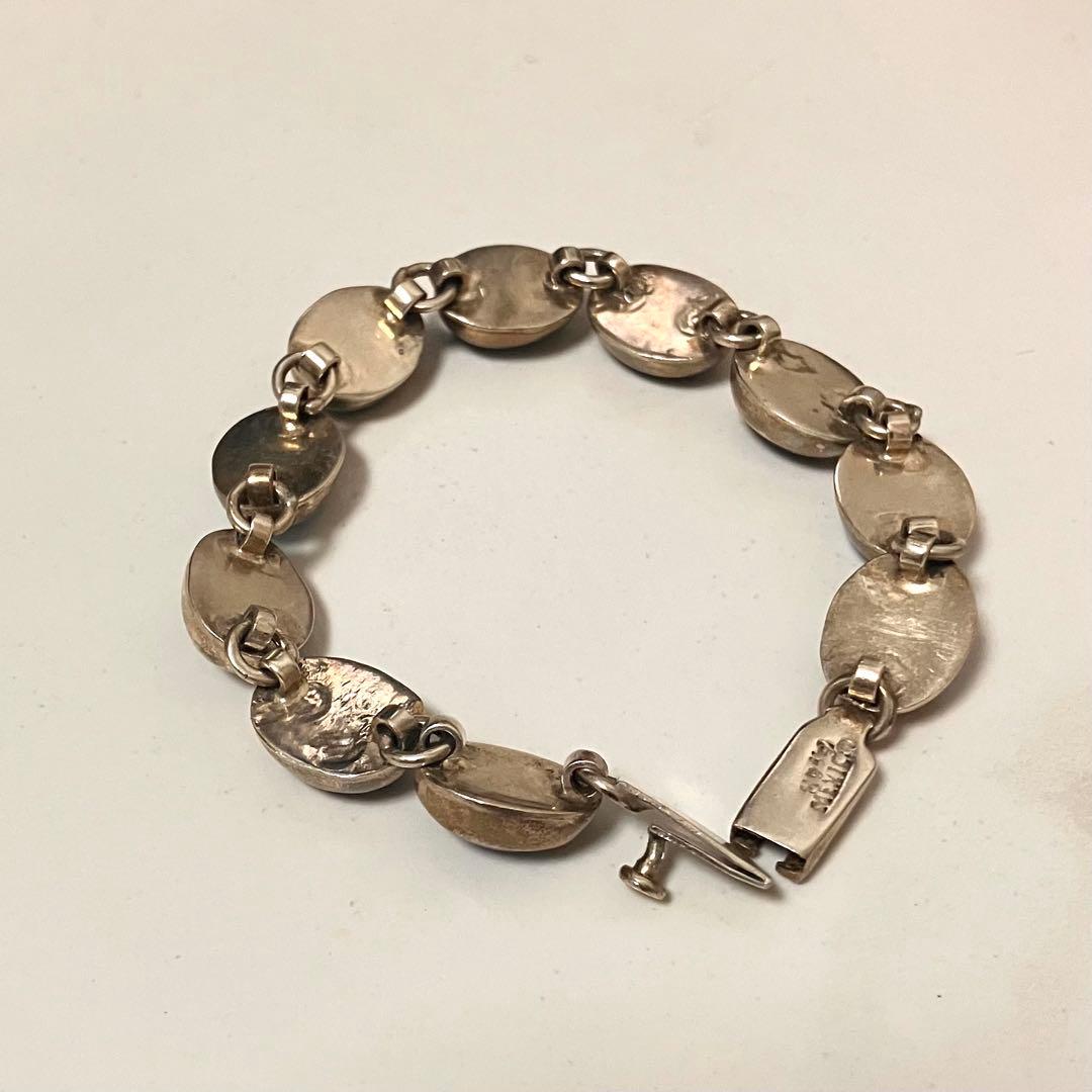 メキシコ製 マルチカラーストーンブレスレット silver925ヴィンテージ メキシコ製 マルチカラーストーンブレスレット silver925ヴィンテージ