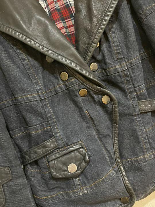 人気絶頂 美品 レディース レザーデニムライダース 0egUF-m16641006717 DSQUARED2ディースクエアード お得得価