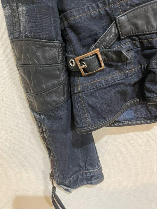 人気絶頂 美品 レディース レザーデニムライダース 0egUF-m16641006717 DSQUARED2ディースクエアード お得得価