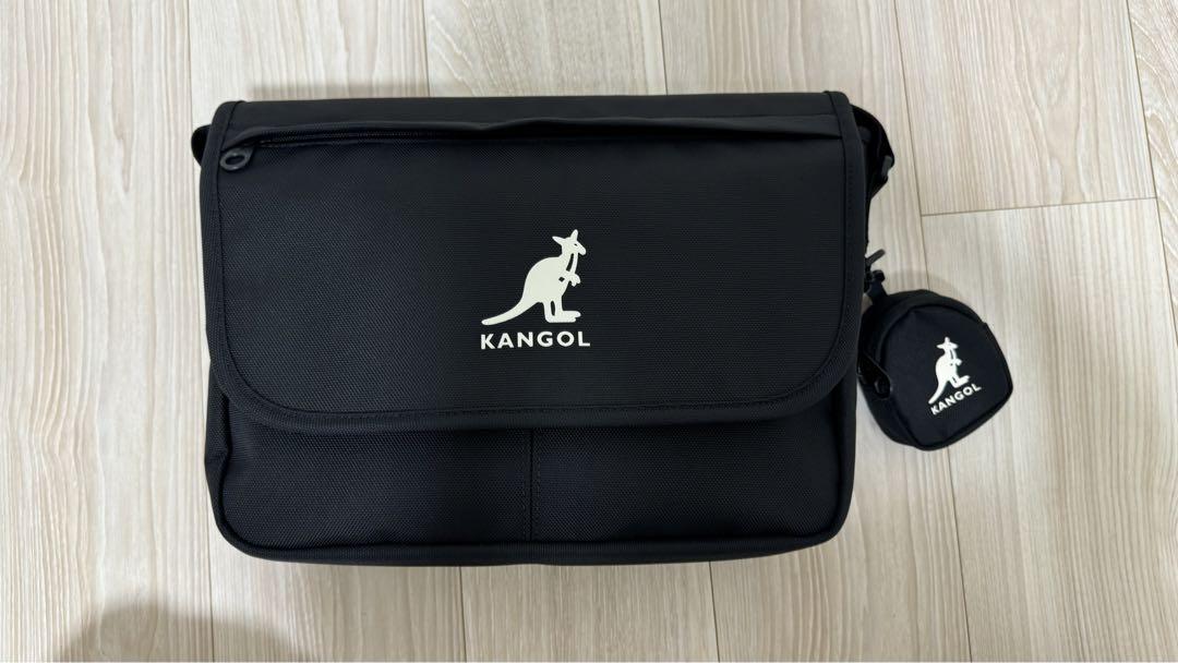 KANGOL 黒 メッセンジャーバッグ