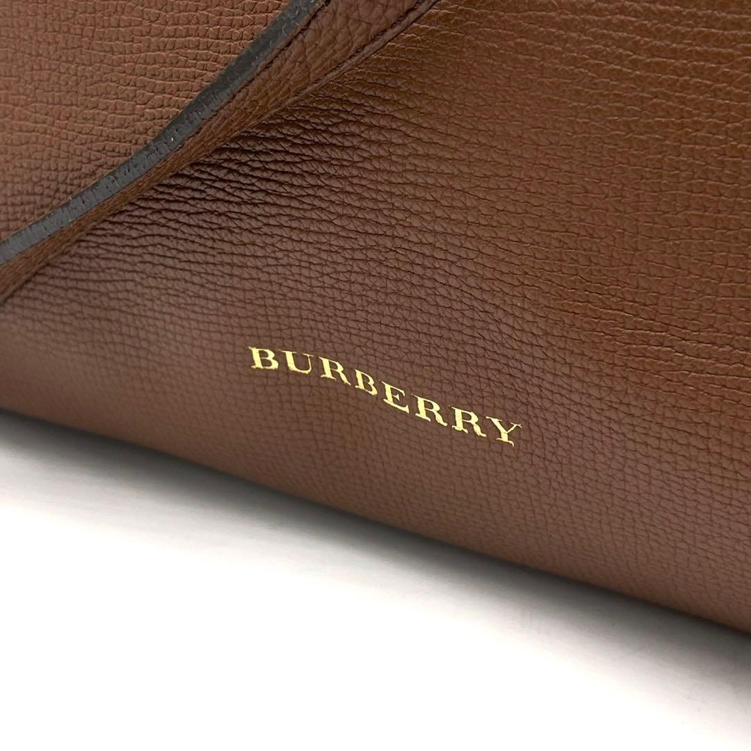 【美品✨】バーバリー プローサム ノバチェック 2way ハンドバッグ ブラウン