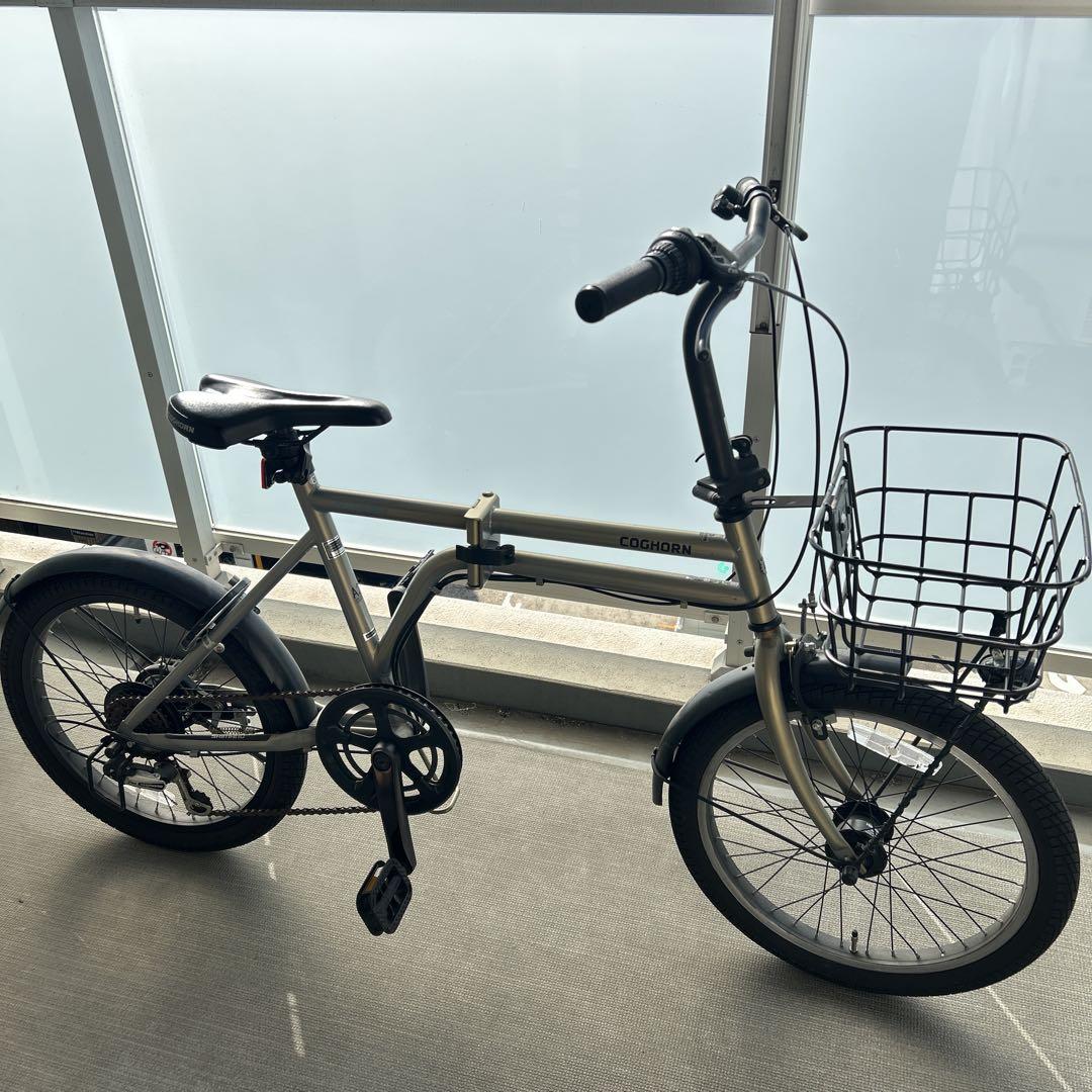 シルバー折りたたみ自転車 前カゴ付き - メルカリ