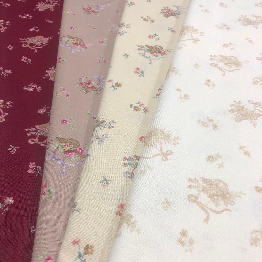 こうの早苗オリジナル布　ミニバスケット　4枚セット