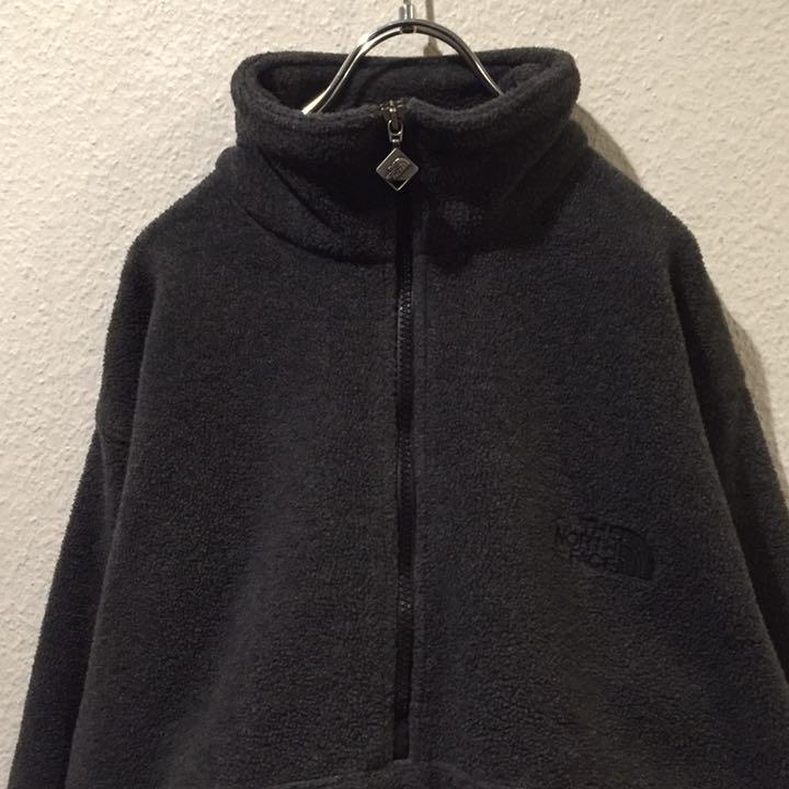 ノースフェイス ハーフジップ フリース M グレー ハーフジップ 襟立て メルカリ