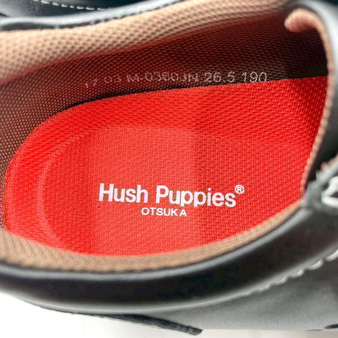 未使用 ハッシュパピー レザースニーカー 26.5 EEE ブラック Y1242 未使用 ハッシュパピー レザースニーカー 26.5 EEE ブラック Y1242