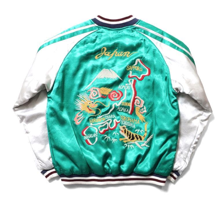 HOUSTON ヒューストン レーヨン スカジャン MAP柄 51220 XXL