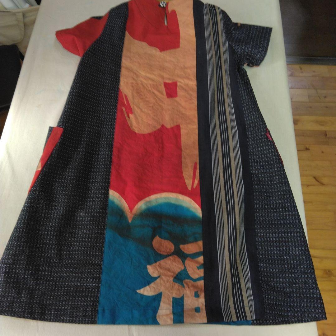 古布 柿渋染めチュニック目立った傷や汚れなし