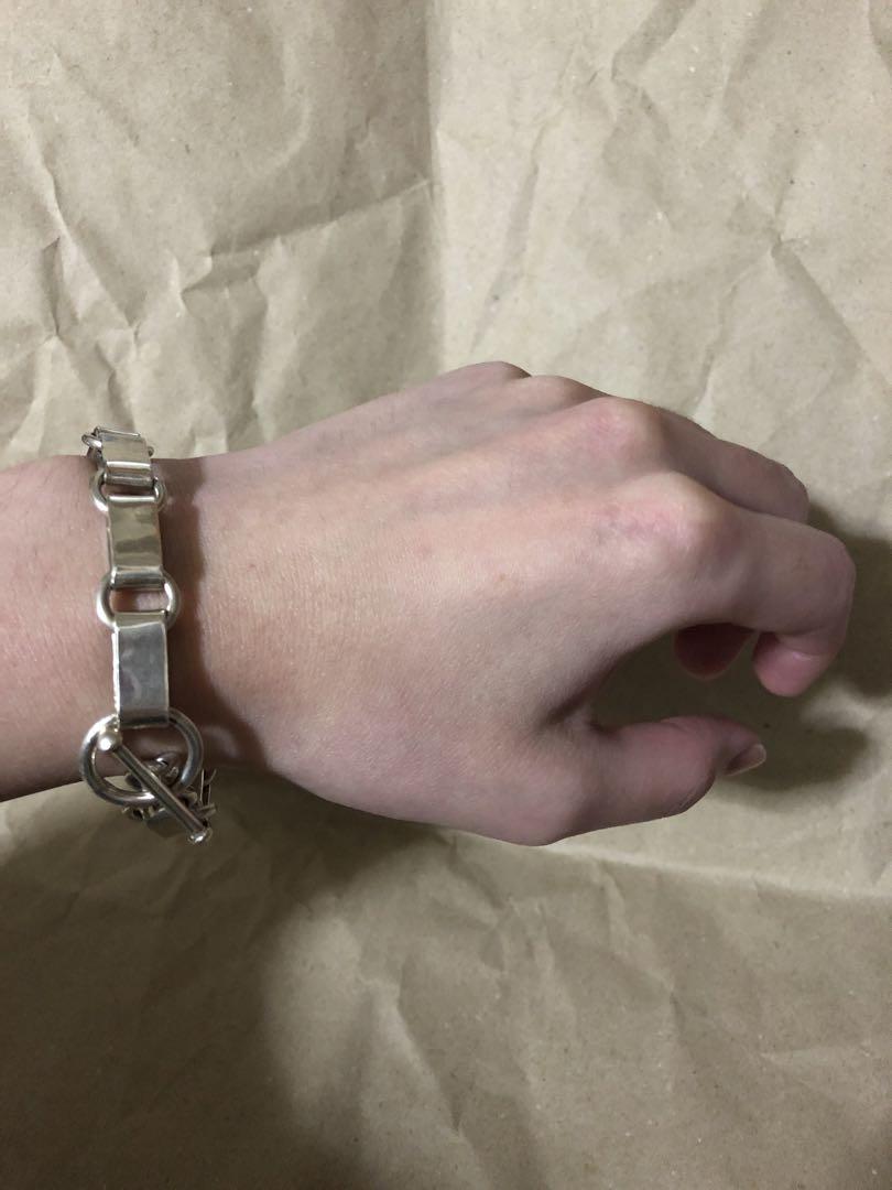 VINTAGE 925 シルバー チェーンブレスレット プレート silver
