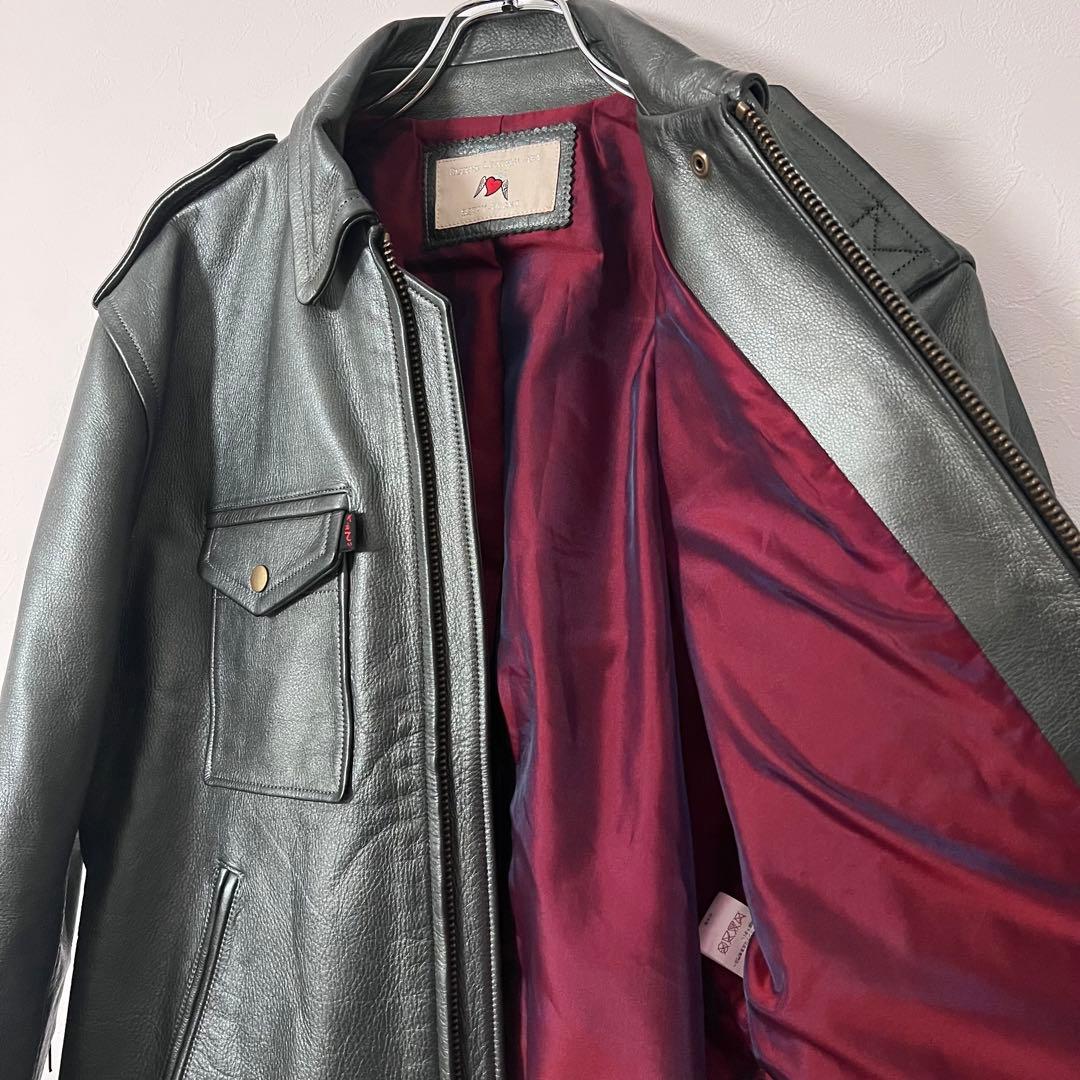 希少カラー クイーンレザーアート レザージャケット 独特の上品 37